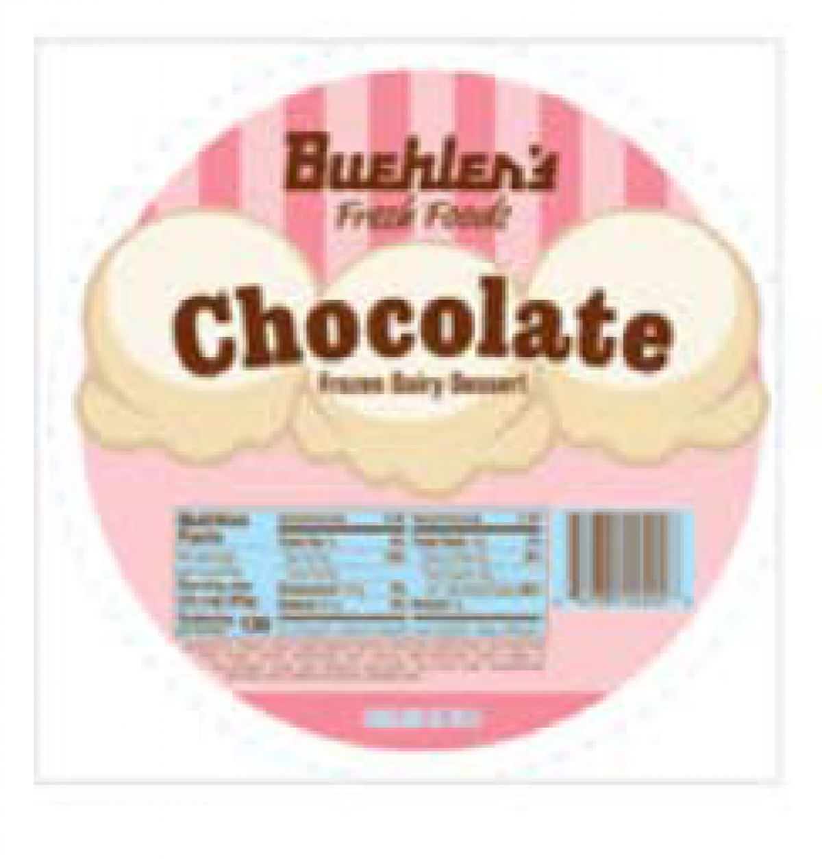Buehler’s Chocolate ice cream label