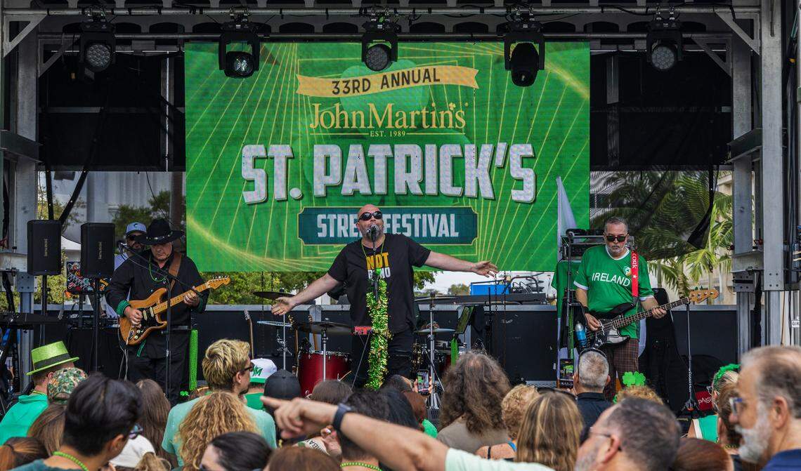 The music band Wide Awake, performed a U2 tribute, during the 33rd annual John Martin's St. Patrick's Street Festival in Coral Gables, presented by John Martin's Irish Pub & Restaurant, on Saturday, March 14, 2026.
