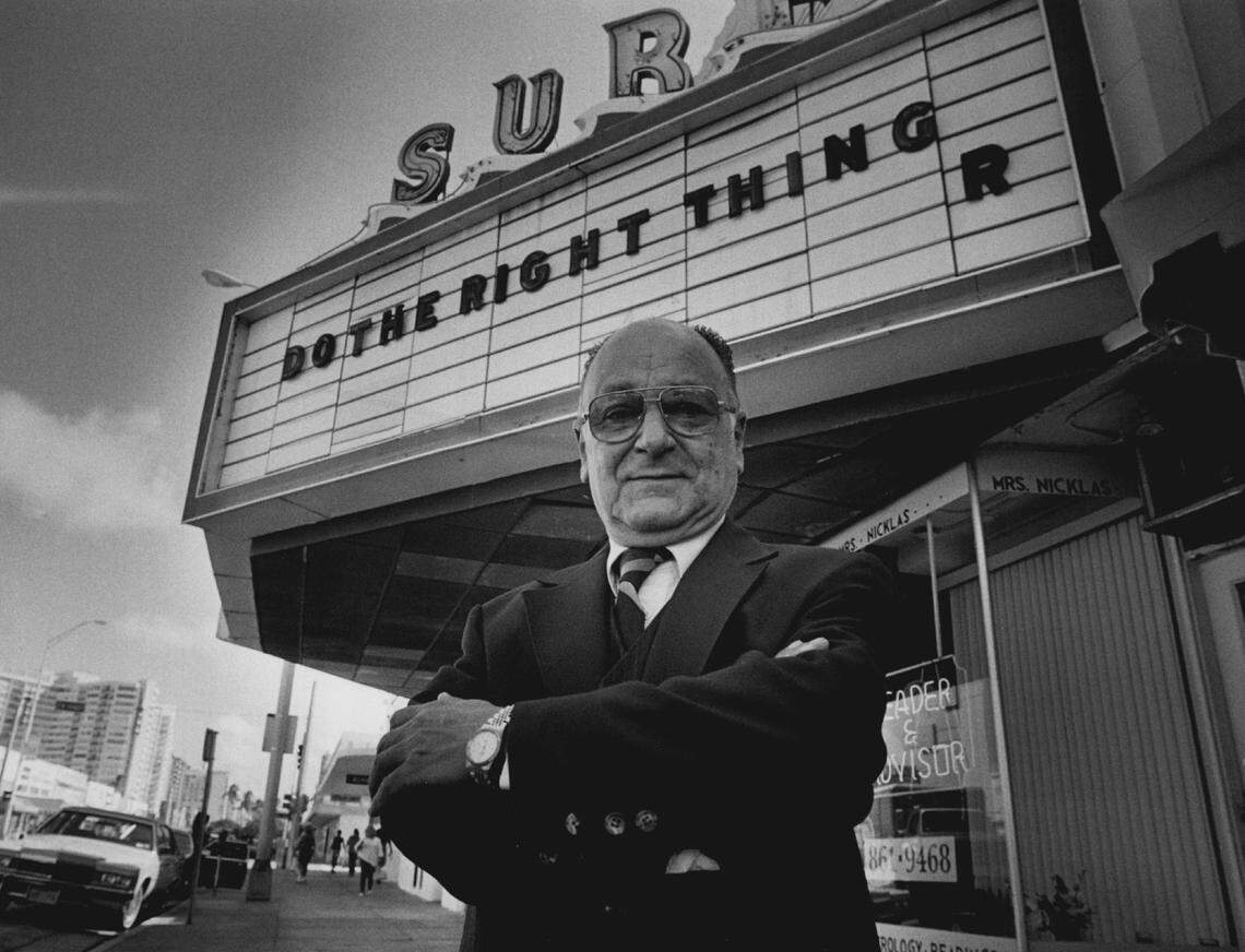 Raul Benitez, owner of Surf Theater. in 1989.