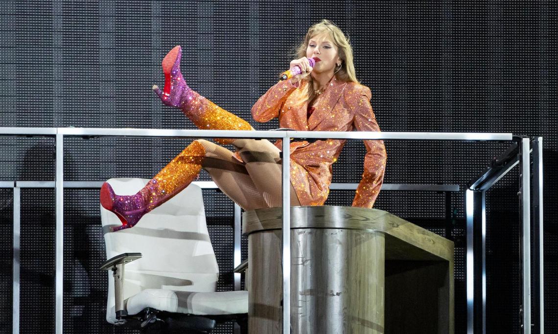 Taylor Swift performs onstage during The Eras Tour at Hard Rock Stadium on Friday, Oct. 18, 2024, in Miami Gardens, Fla.