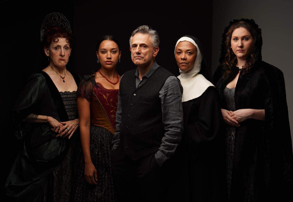 Mary Lou Rosato, Jeanette Dilone, David Greenspan, Karen Stephens and Lindsey Corey play Peruvians whose lives become enmeshed in a tragedy in “The Bridge of San Luis Rey.”