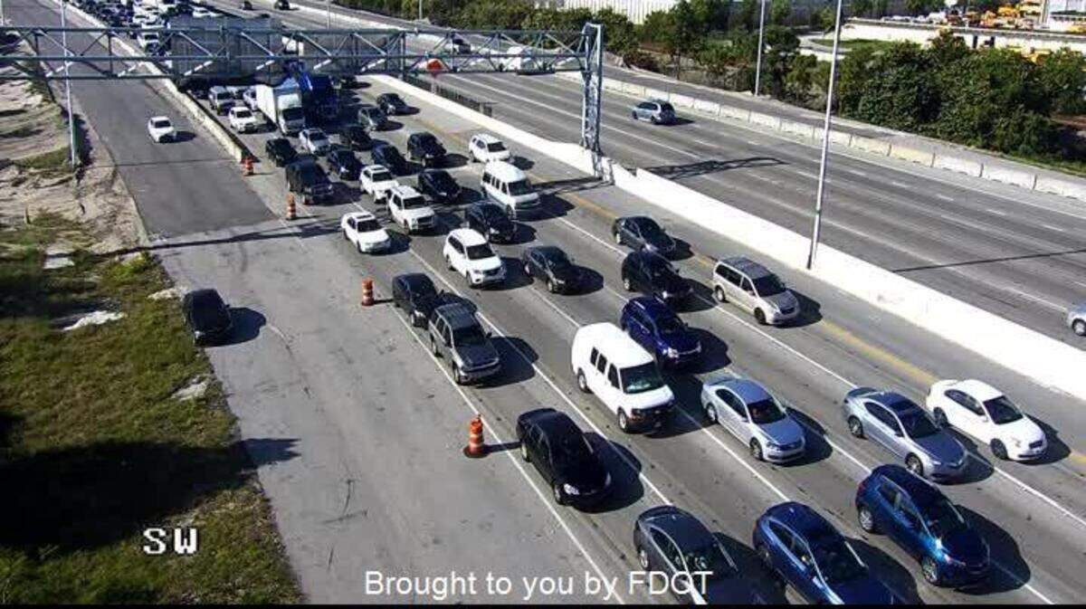 Northbound Interstate 95 from the Commercial Boulevard traffic cameras