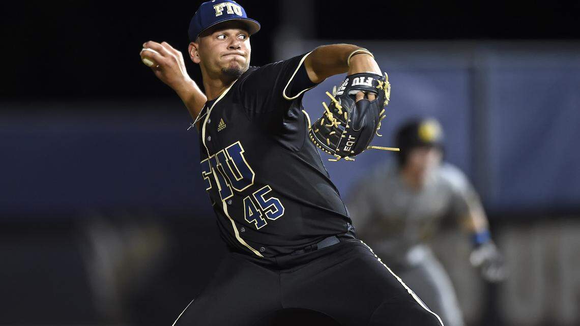 FIU pitcher Andres Nunez (45) could be drafted this season.