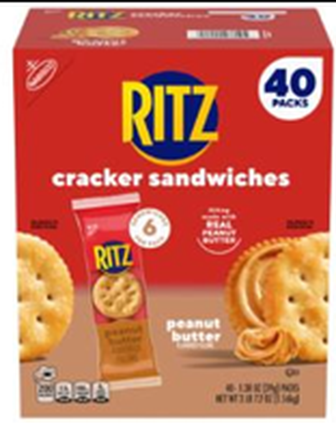 40-pack of Ritz Peanut Butter Cracker Sandwiches