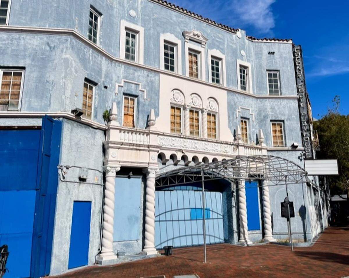 The Coconut Grove Playhouse, which has been closed since 2006 due to a big debt burden. Since then, the city of Miami and Miami-Dade County have fought over the size and design of a renovated theater.