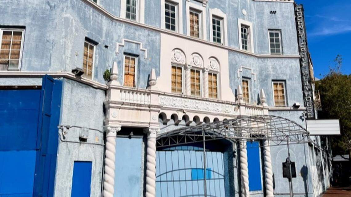 The Coconut Grove Playhouse, which has been closed since 2006 due to a big debt burden. Since then, the city of Miami and Miami-Dade County have fought over the size and design of a renovated theater.