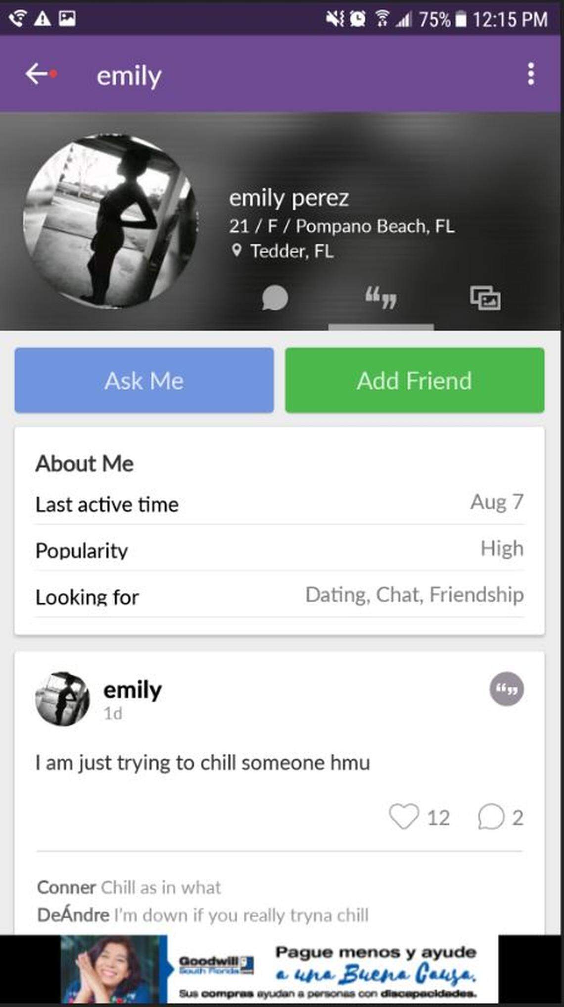 This is the ad on the Meet Me app BSO says was used to lure men to a mugging and kidnapping.