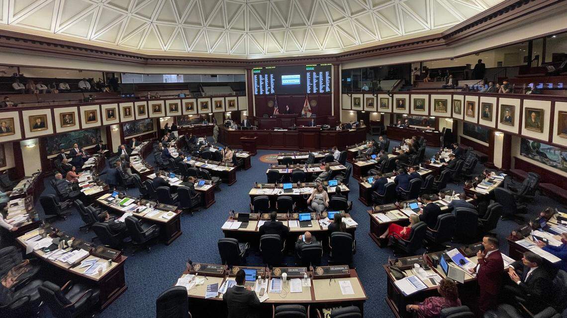 The Florida House of Representatives considers two contentious education bills, HB 7 and HB 1557, on Feb. 22, 2022.