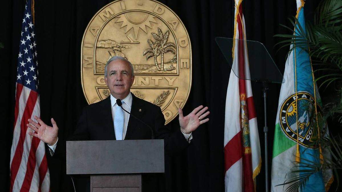 At PortMiami, Miami-Dade Mayor Carlos Gimenez delivered his next-to-last State of the County address on Thursday.