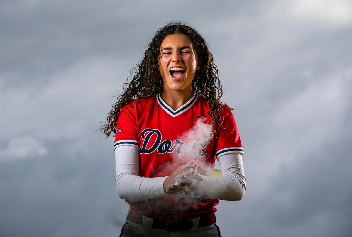 Dade Softball Pitcher of the Year Alyssa Zabala, from Doral Academy Preparatory School, is photographed at A.D. Barnes Park in Miami, Florida on Wednesday, May 11, 2022.