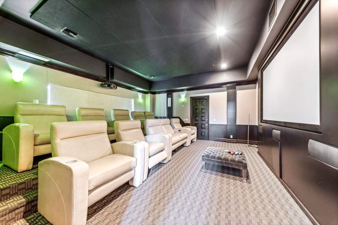 Movie theater in Plantation mansion/ Eric Igualada/ONE Sotheby’s International Realty