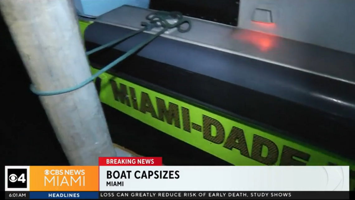 Four men rescued after boat sank overnight miles off Virginia Key, rescuers say