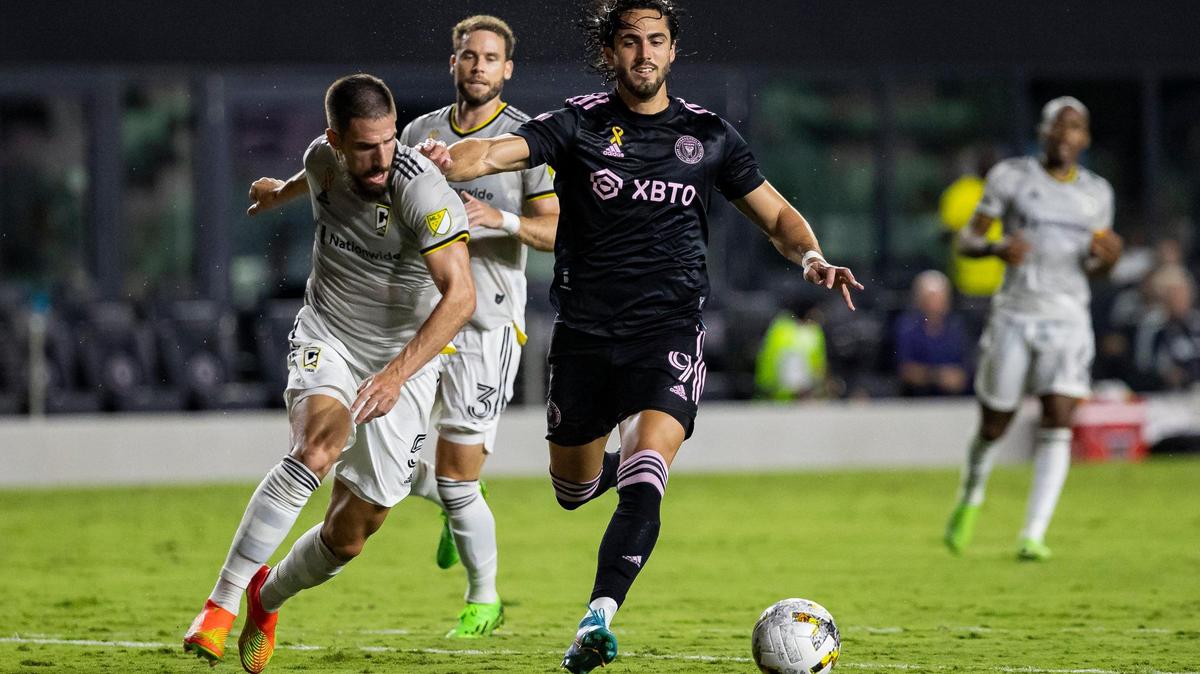 Inter Miami forward Leonardo Campana (9), who came off the bench for 22 minutes against Columbus in his first game back from a long injury layoff, is expected to play more against D.C. United on Sept. 18, 2022.