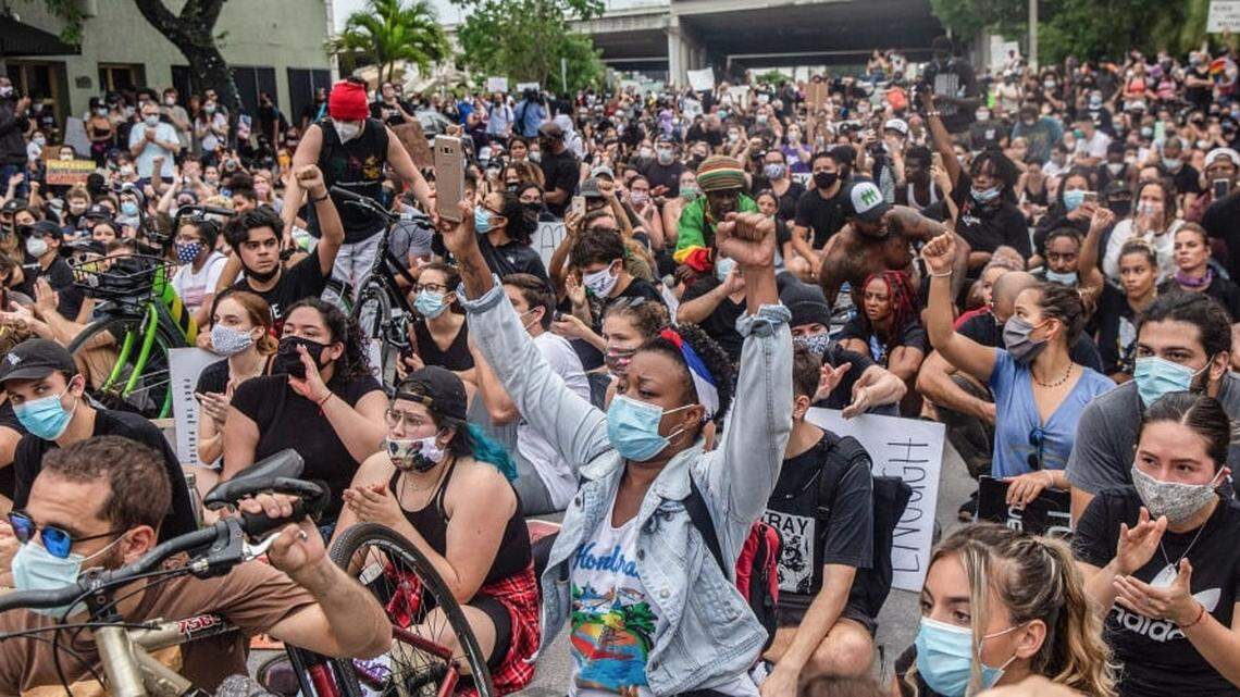 In this file photo, demonstrators turned out in Miami in support of Black Lives Matter and social justice in the wake of killing of George Floyd during a Minneapolis arrest.