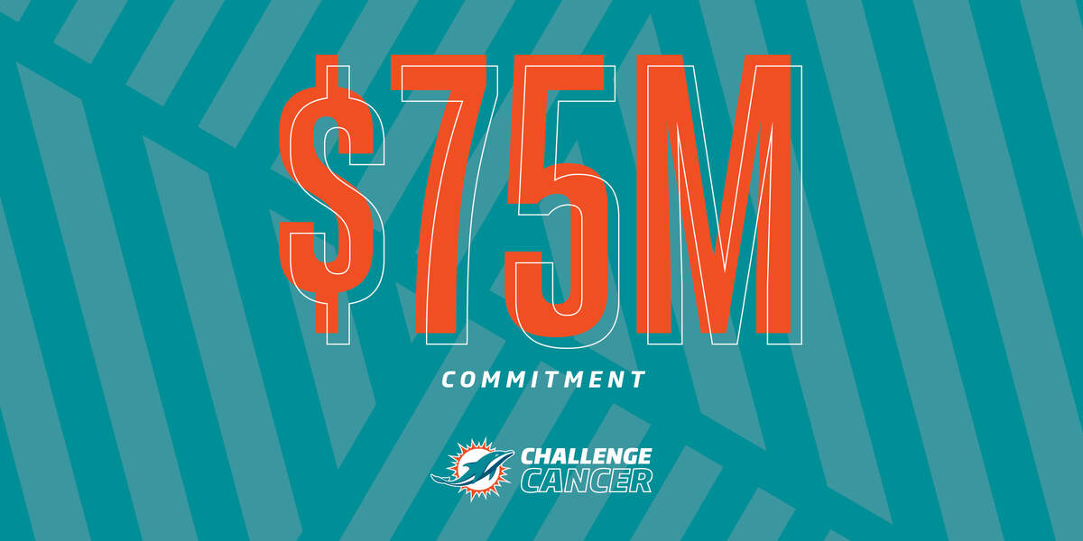 The Dolphins Challenge Cancer logo released on Nov. 10, 2020 on the day the organization donated $75 million to University of Miami’s Sylvester Comprehensive Cancer Center.