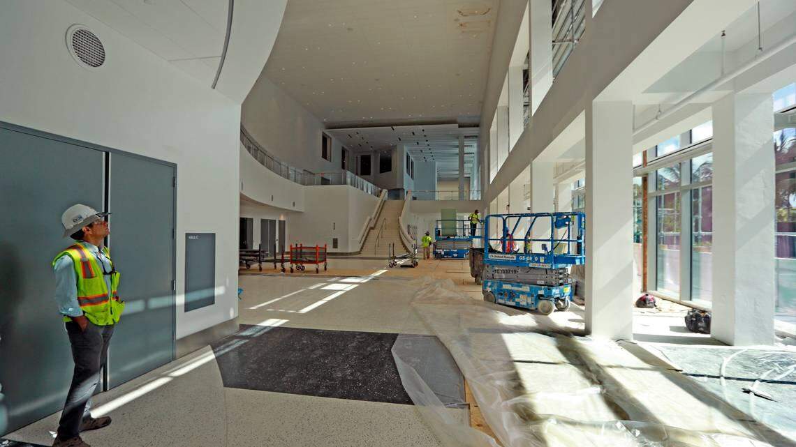 Construction at the Miami Beach Convention Center in August 2017. The renovation of the center is due to be completed by the end of 2018.