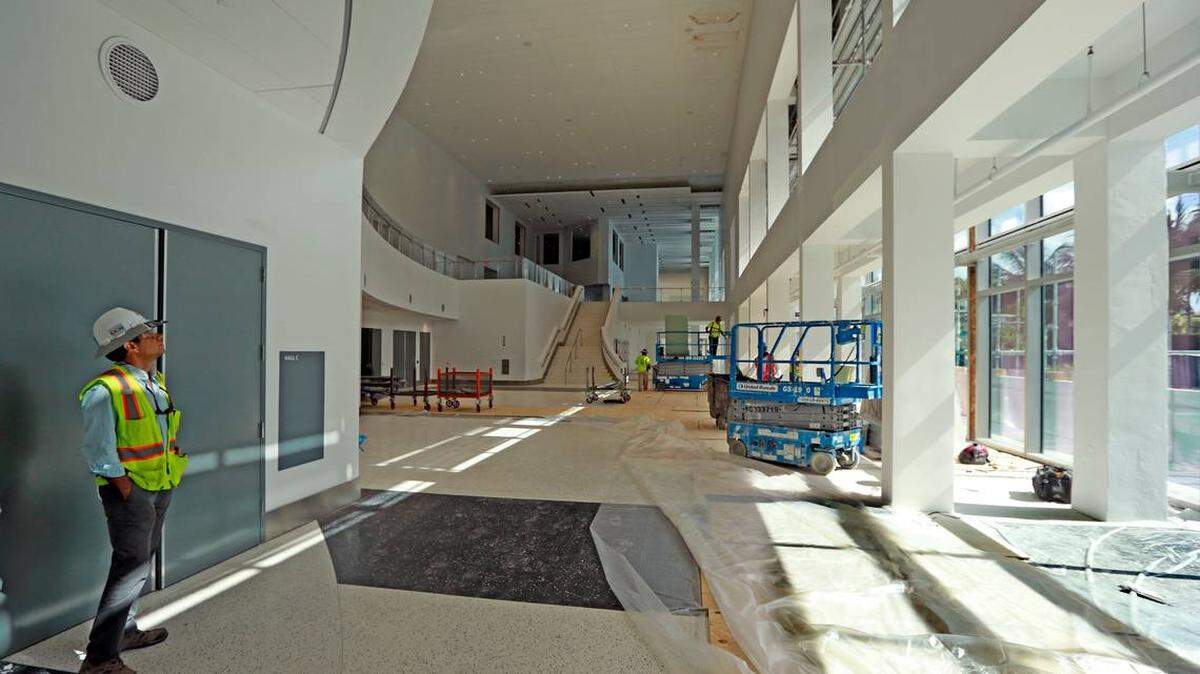 Construction at the Miami Beach Convention Center in August 2017. The renovation of the center is due to be completed by the end of 2018.