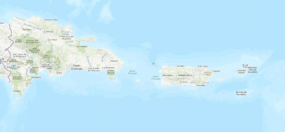 The Mona Passage between the Dominican Republic and Puerto Rico