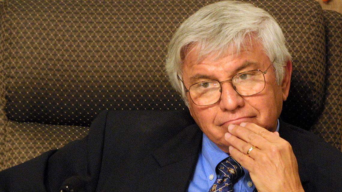 Then-Miami-Dade School Board Vice Chair Michael M. Krop at the school board meeting on Feb. 13, 2002.