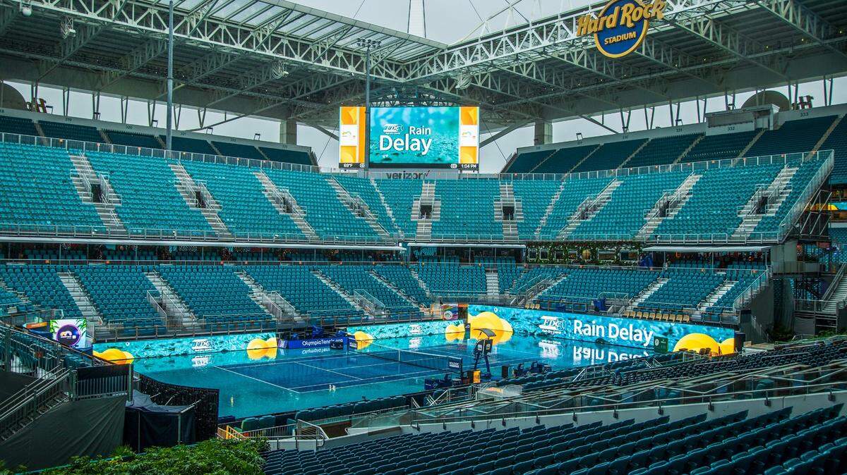 All matches at the Miami Open in the Hard Rock Stadium were delayed and session eight was canceled due to severe weather Friday, March 22, 2024. More storms are forecast up to Saturday afternoon, the National Weather Service said as it issued flood and wind warnings. Isolated tornados remained in the forecast.