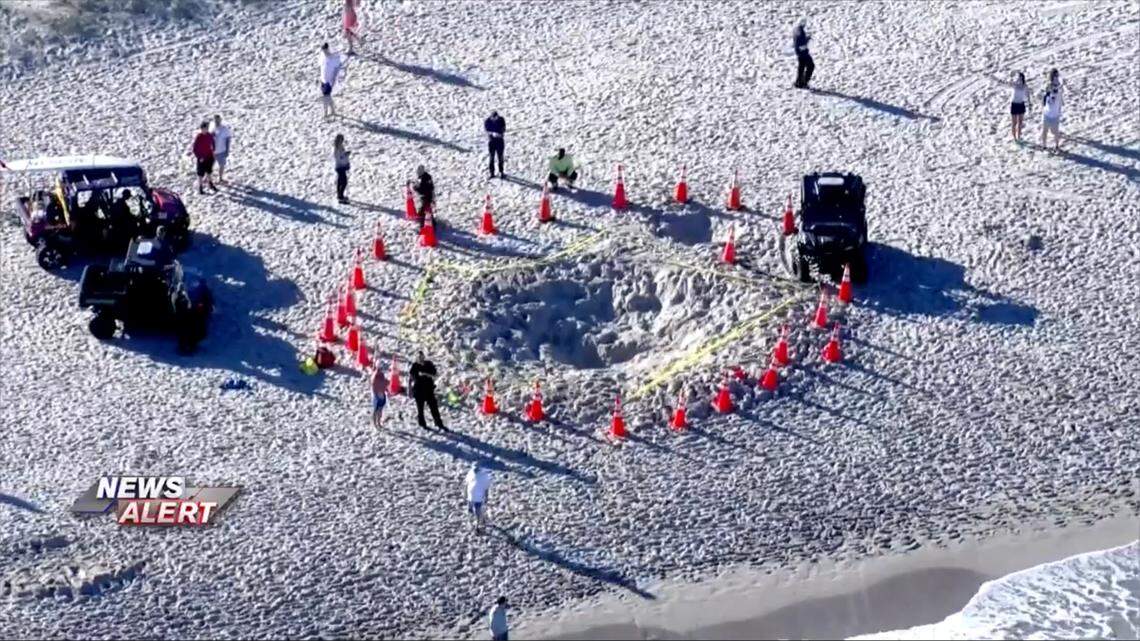 A 7-year-old girl was pronounced dead at Broward Health Medical Center after Pompano Beach Fire Rescue paramedics pulled her from a sand hole at a Lauderdale-by-the-Sea beach Tuesday afternoon, Feb. 20, 2024.