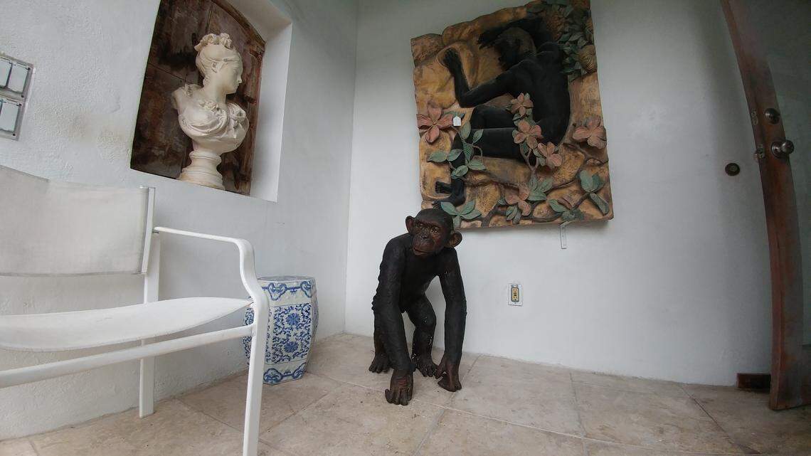 A monkey statue is priced at $3,500.