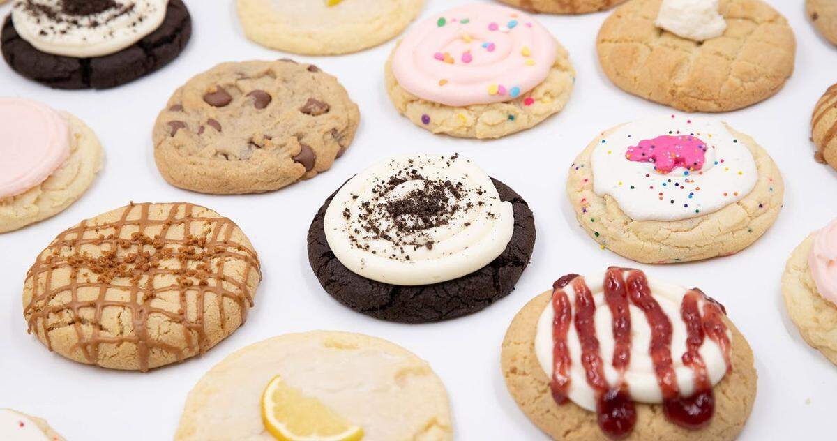 A selection of Crumbl Cookies.
