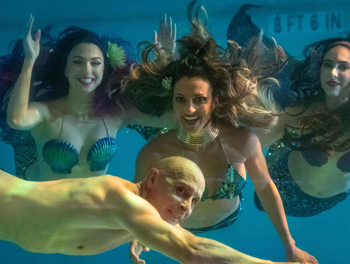 Dominique King, Marina Anderson, Erin Conner and Brian Dohner rehearse (minus the pasties and thongs) at the Wreck Bar in Fort Lauderdale.