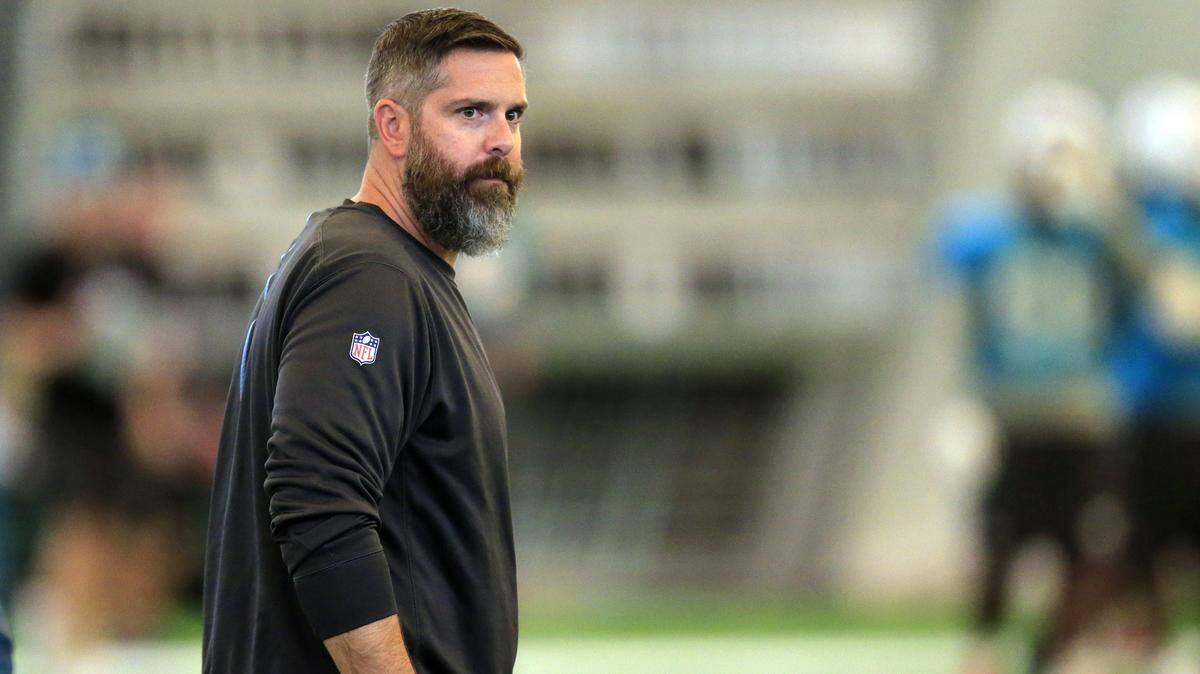 Miami Dolphins coach Matt Burke looks on during practice at Baptist Health South Florida Training Facility in Davie on Thursday, November 8, 2018.