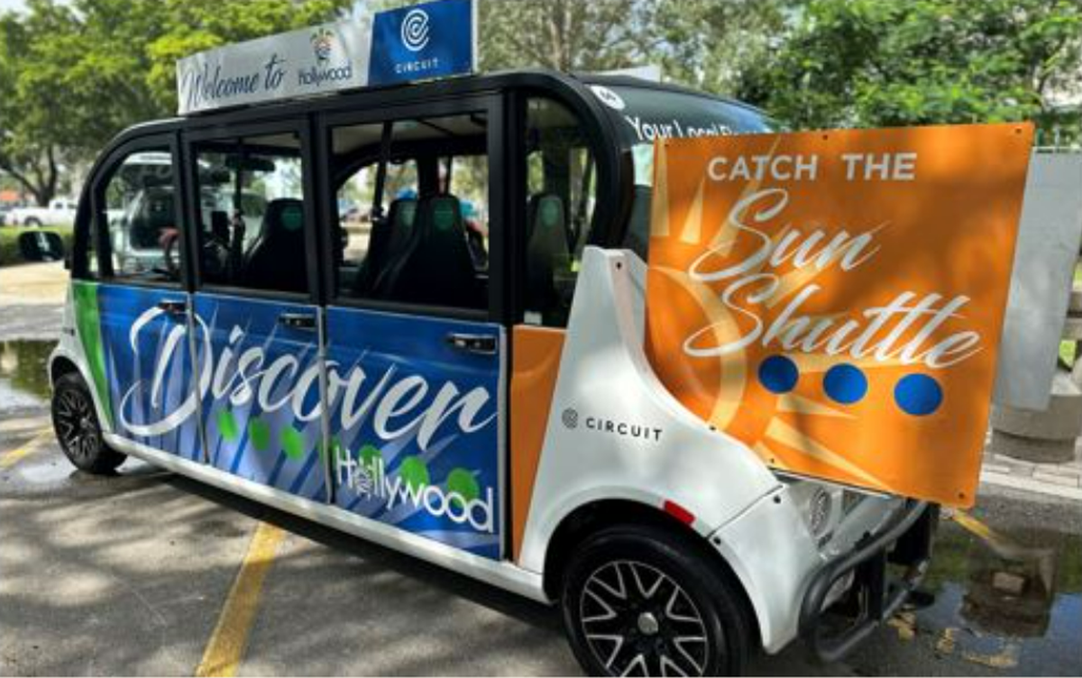 Electric van used in Zone 1 of Hollywood’s shuttle micro-transit on-demand service.