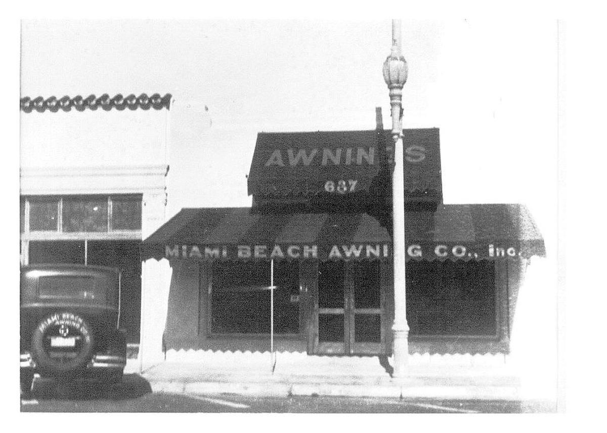 The outside of the company in 1932. Unlike most American companies founded at the time of the great stock market crash 89 years ago, Miami Awning has endured.