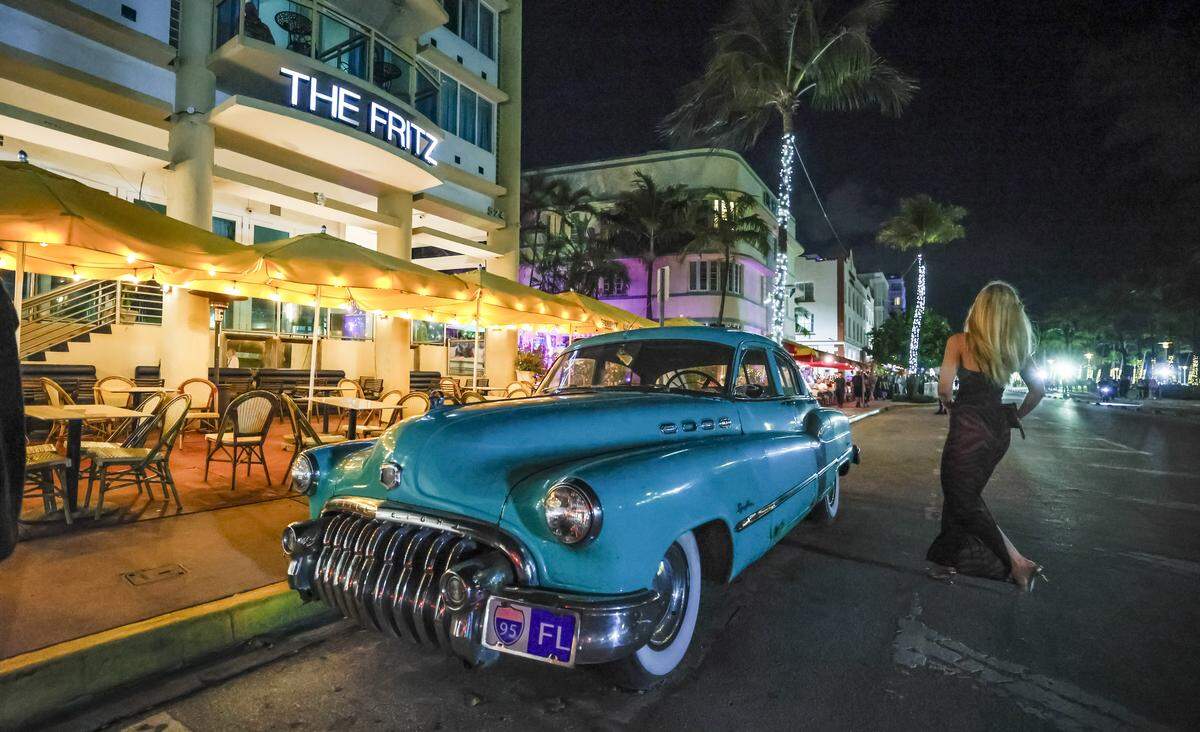 A quite scene during early evening on South Beach's Ocean Drive during spring break in Miami Beach, Florida on Friday, March 20, 2026.