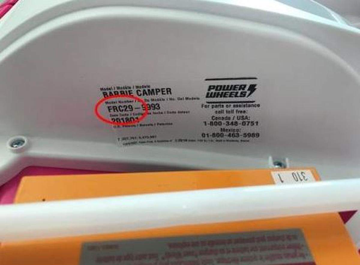 The location of the recalled cars’ model number.