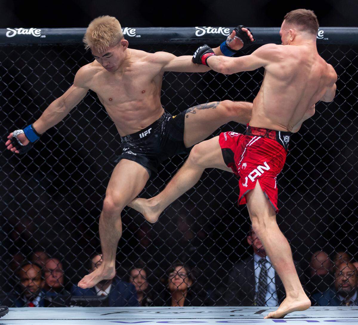 Peter Yan of Russia fights against Song Yadong of Chian during their bantamweight title match during the UFC 299 event at the Kaseya Center on Saturday, March 9, 2024, in downtown Miami, Fla.