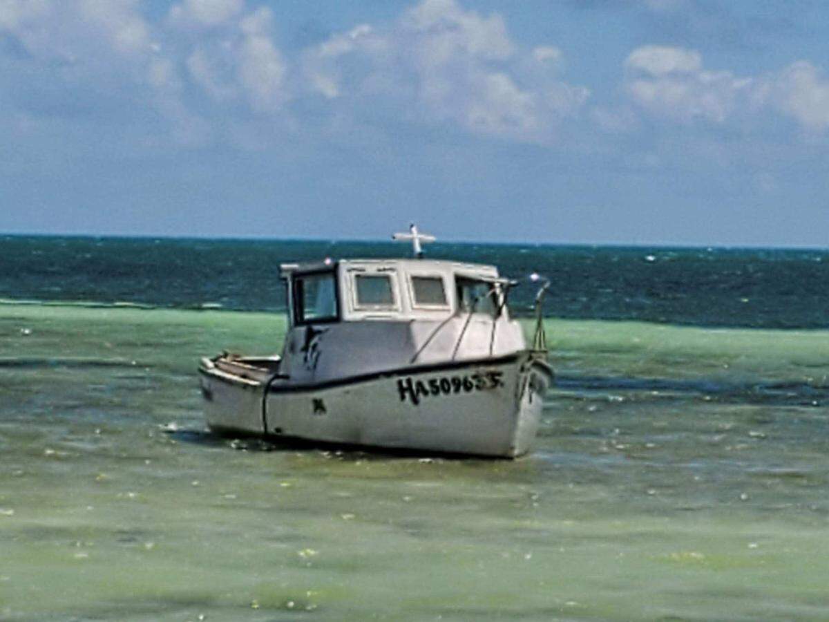 U.S. Border Patrol said 11 Cuban migrants arrived near a Key West beach on April 17, 2022, in this vessel.