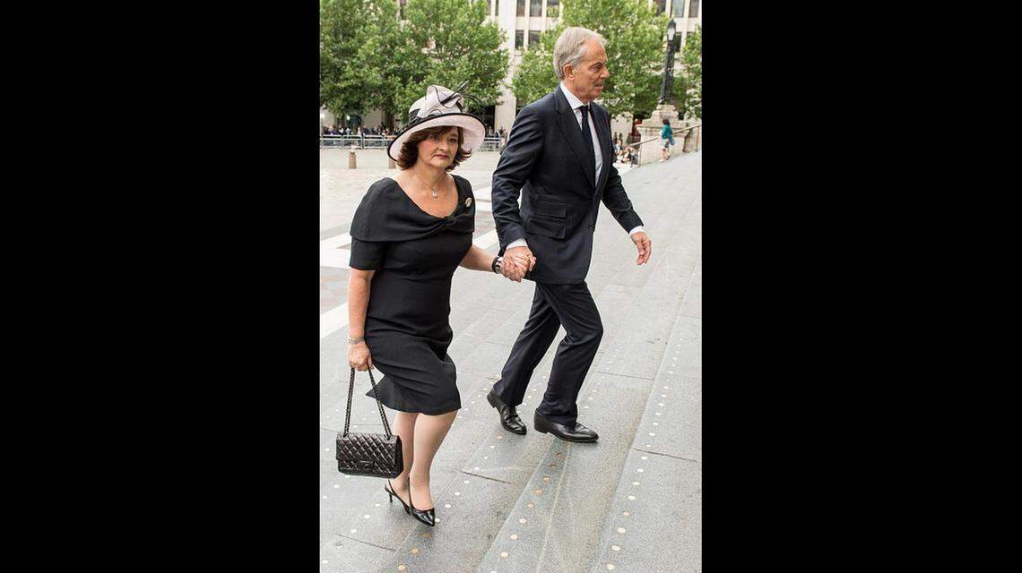 Cherie Blair and Tony Blair in London in 2015.