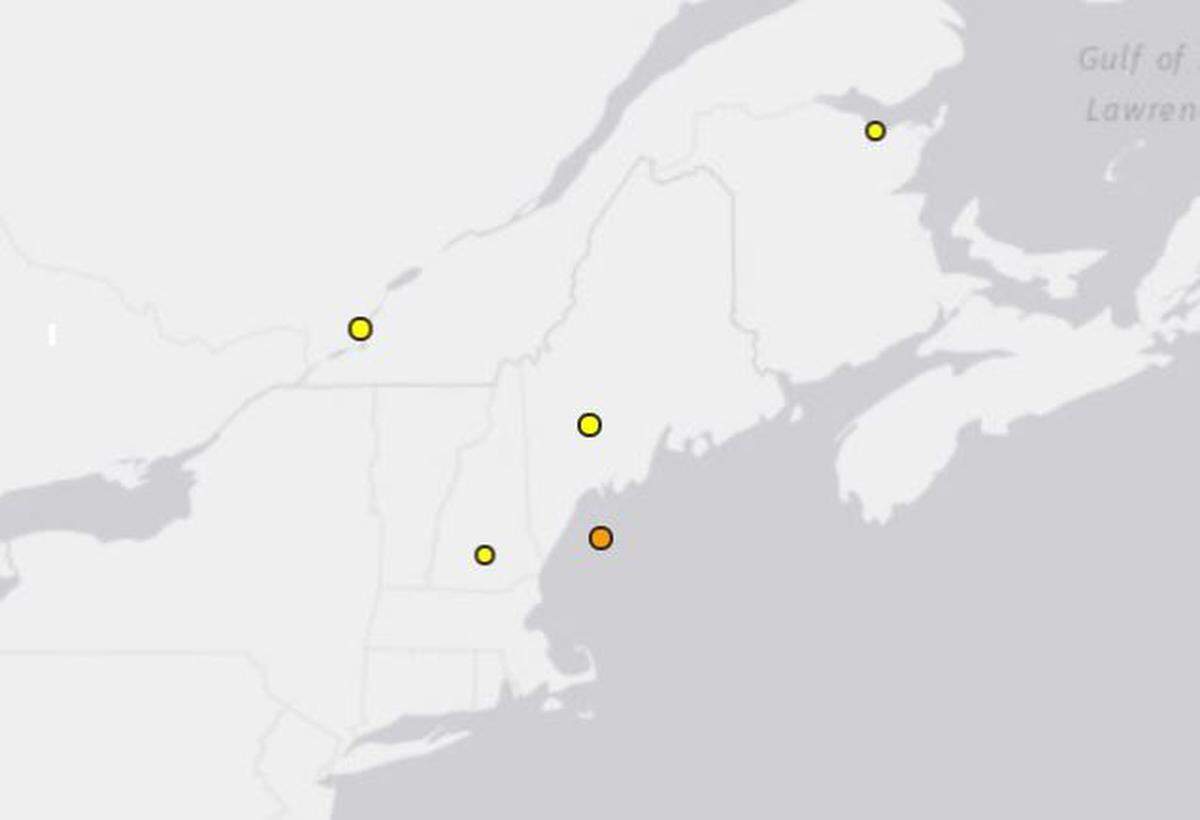 There were five small earthquakes in four days around the northeast, according to the U.S. Geological Survey.