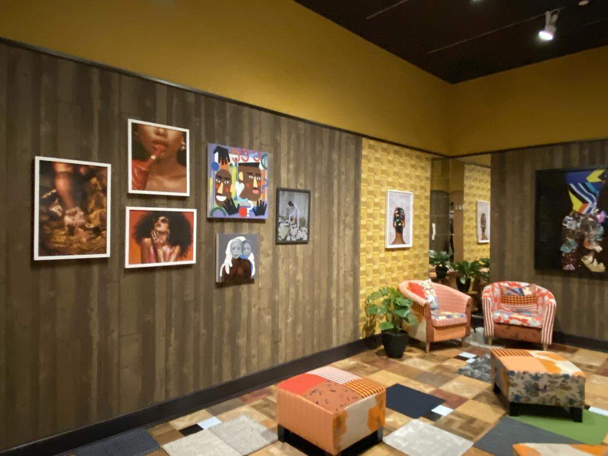 A variety of local companies benefit from art fairs and museum installations, including the Hialeah firm that supplied the lineoleum for the installation by Mickalene Thomas at The Bass.