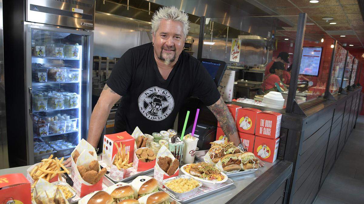 Guy Fieri opened his Chicken Guy! restaurant at the Aventura Mall.