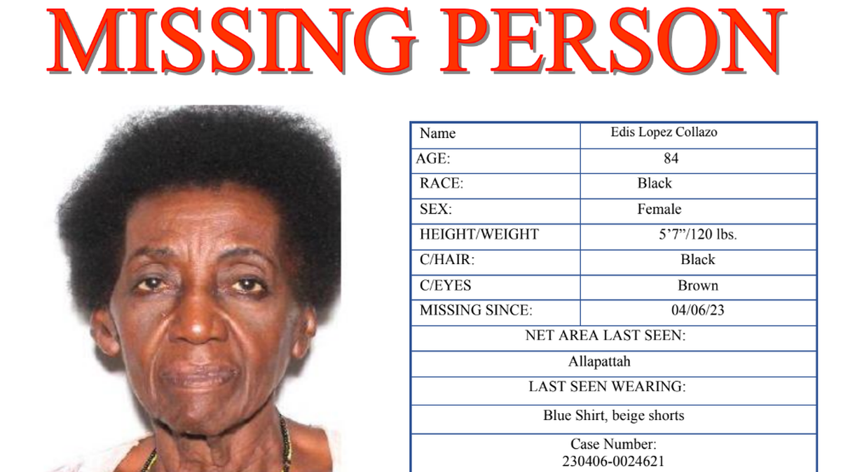 Edis Lopez Collazo has been missing since April 4, 2023, her son, Eduardo Lopez Hernandez, told the Miami Herald. Miami police said she has been missing since April 6.