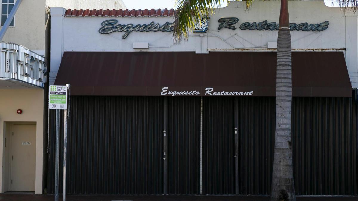 An exterior view of El Exquisito Restaurant in Little Havana on Wednesday, Jan. 20, 2020. The restaurant in the Miami neighborhood closed several weeks ago and has not reopened.