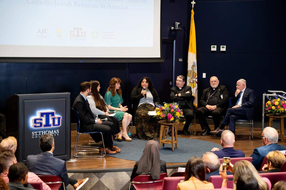 Panelists at St. Thomas University discuss how Catholics and Jews can continue to foster positive relationships 60 years after Nostra Aetate, a landmark document from the Catholic Church that opened the door for interfaith relations.
