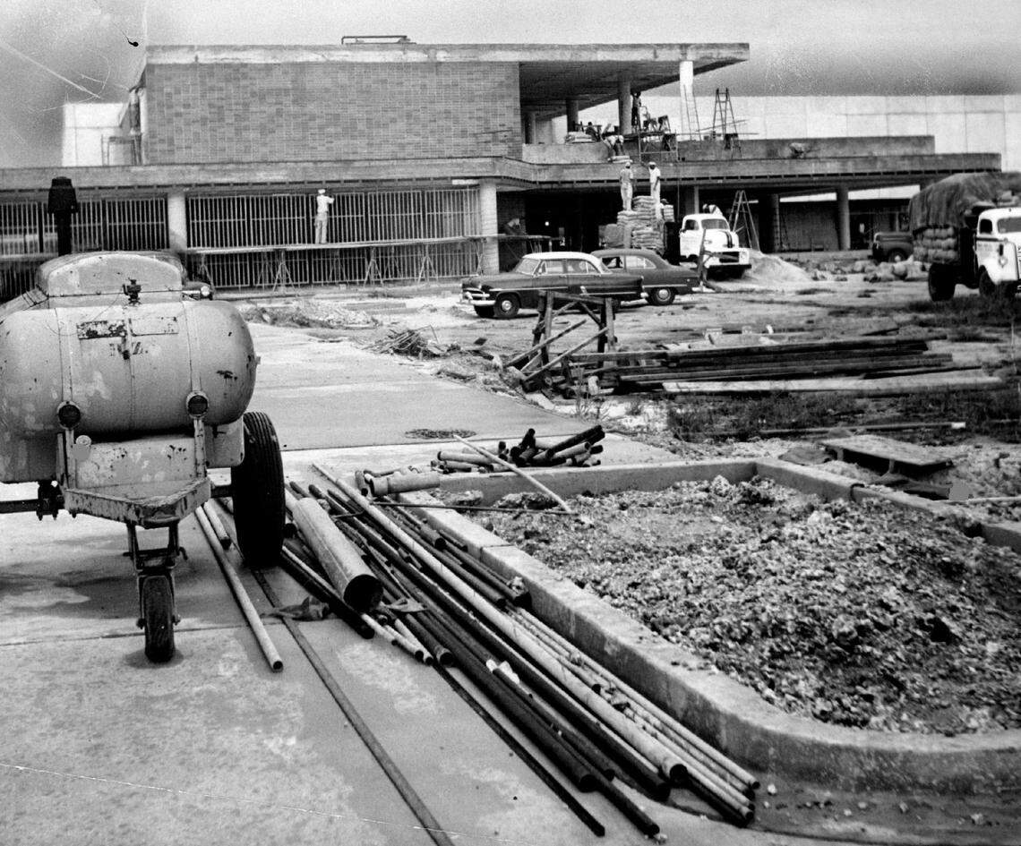 In 1954, construction on the new Sears store at Douglas Road and Coral Way near Coral Gables.