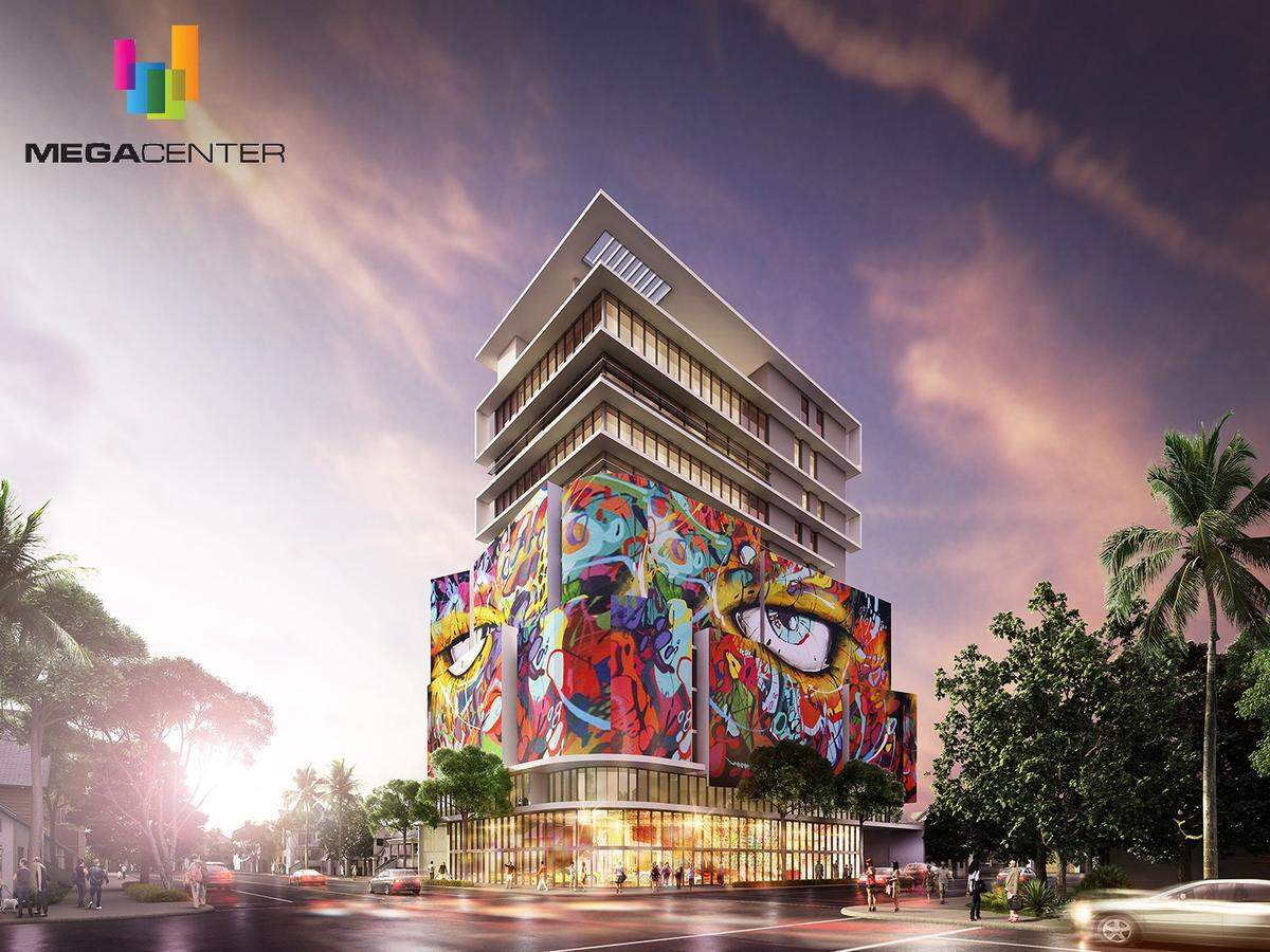 Architectural rendering of Megacenter Brickell, the 11-story mixed-use project that will combine office, storage and retail spaces at 420 SW Seventh Street.