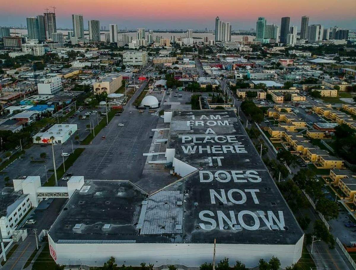 O, Miami put a poem where only plane passengers could see it a few years ago. Projects for 2021 include poems at bus stops, on community fridges and on bandages destined for the arms of Miamians getting the COVID vaccine at Jackson Health Systems.