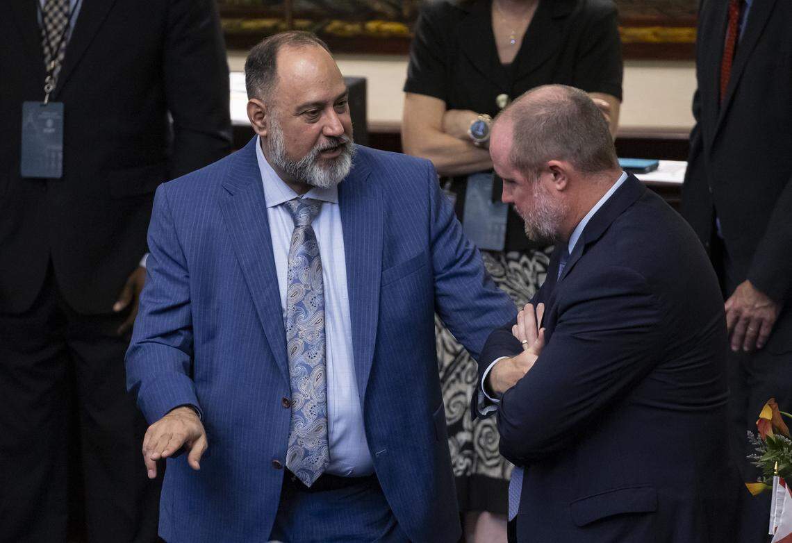Ray Rodrigues, chancellor of the State University System’s Board of Governors, attends the first day of the legislative session at the Florida State Capitol on Tuesday, March 4, 2025, in Tallahassee, Fla.