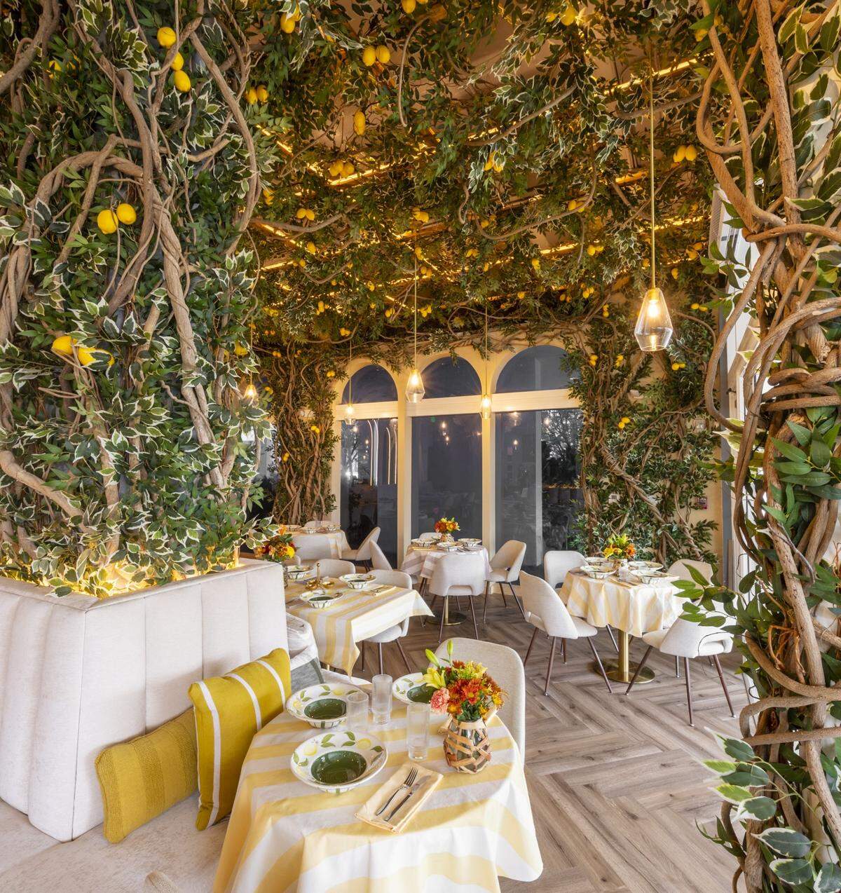 Lemons are part of the design of the new outdoor restaurant Giorgina in Wynwood.