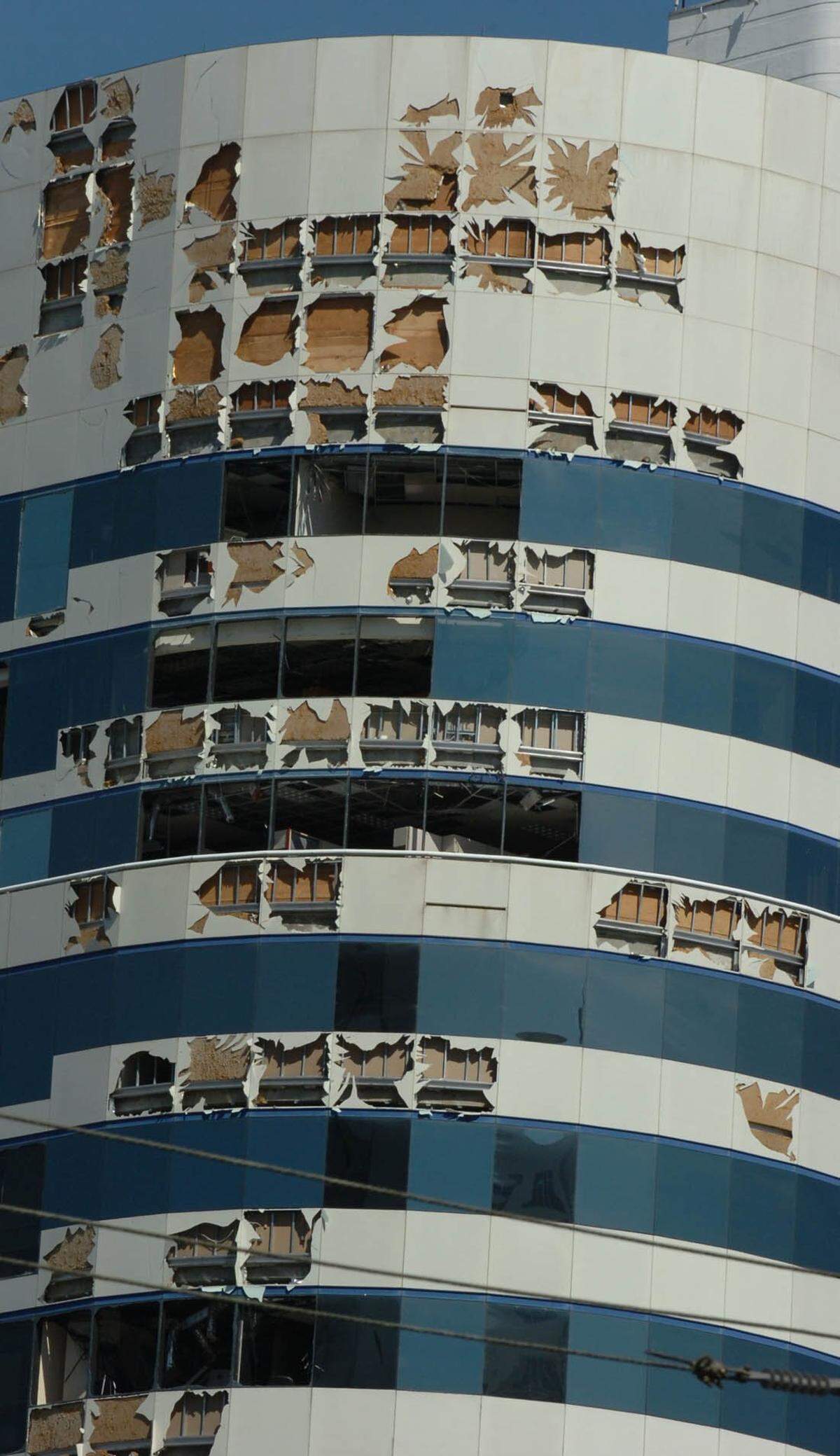 Hurricane Wilma blew out windows in downtown Fort Lauderdale.