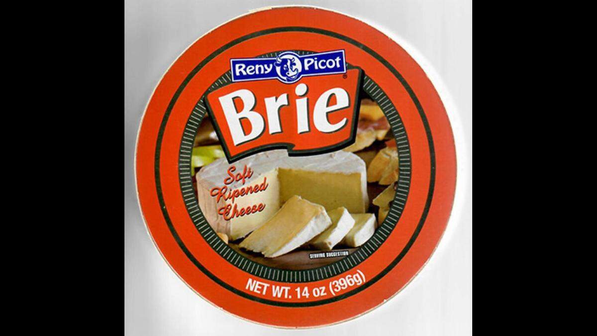 La etiqueta de los empaques de 14 onzas de queso Reny Picot Brie.