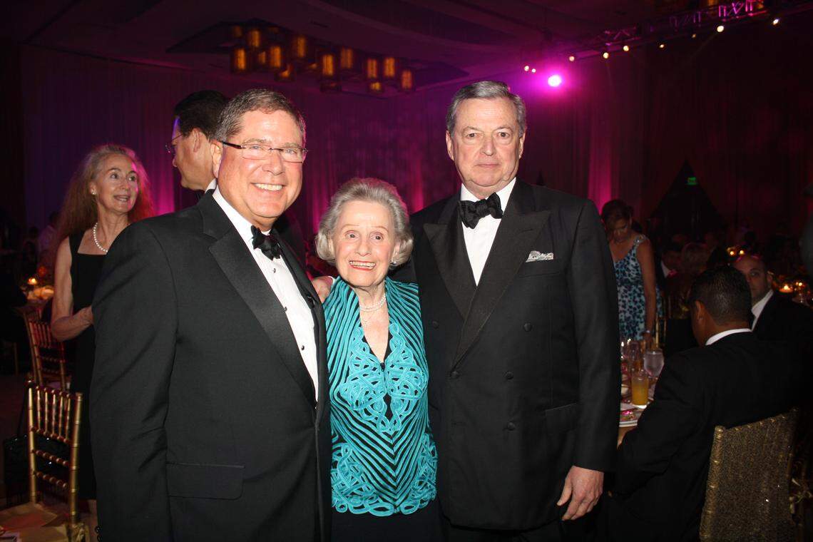 Former Miami Herald publisher Alberto Ibargüen, Betty Chapman and Armando Codina in 2011.